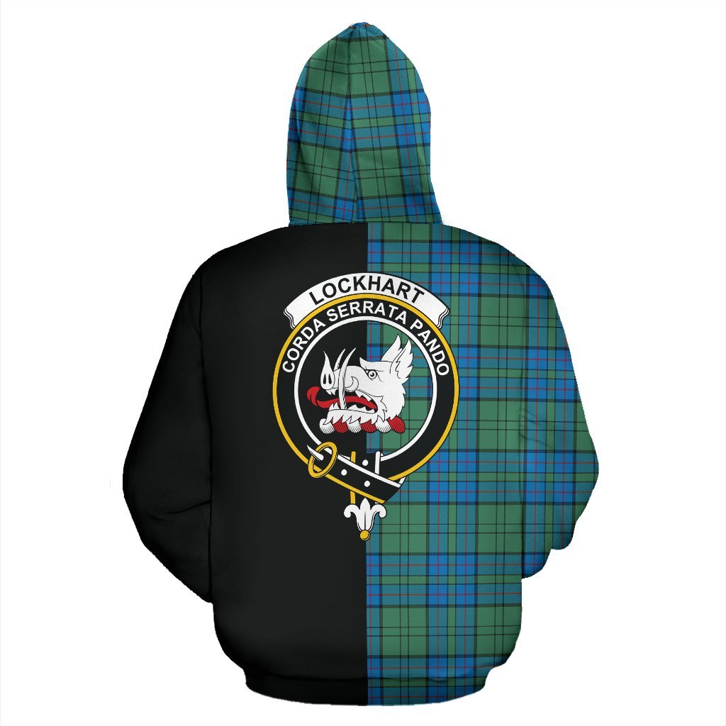 Lockhart Tartan Crest Zipper Hoodie - Half Of Me Style