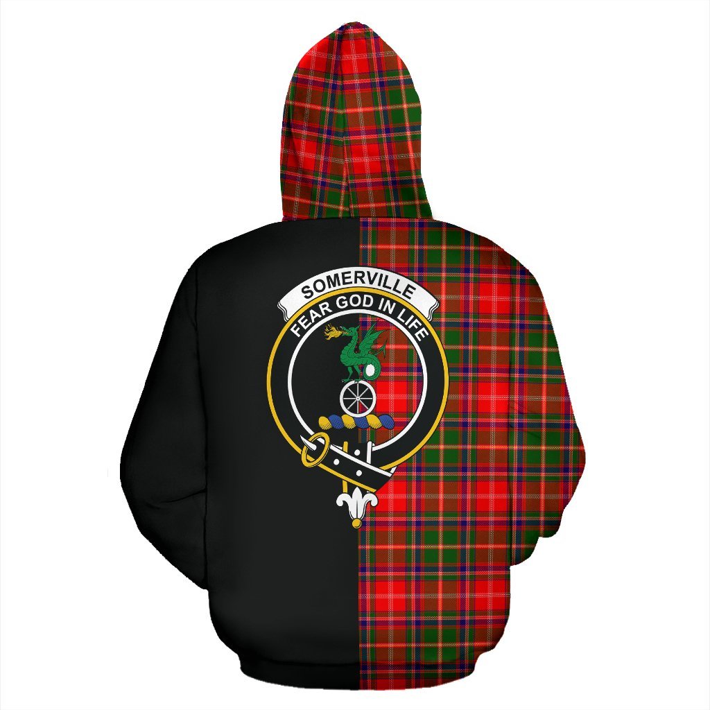 Somerville Modern Tartan Crest Zipper Hoodie - Half Of Me Style