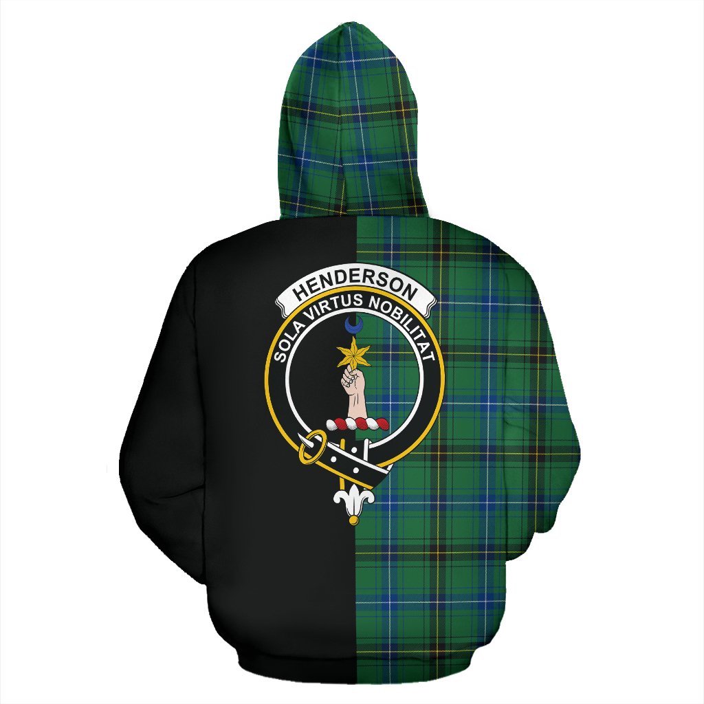 Henderson Ancient Tartan Crest Zipper Hoodie - Half Of Me Style