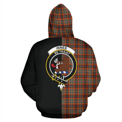 Innes Ancient Tartan Crest Zipper Hoodie - Half Of Me Style