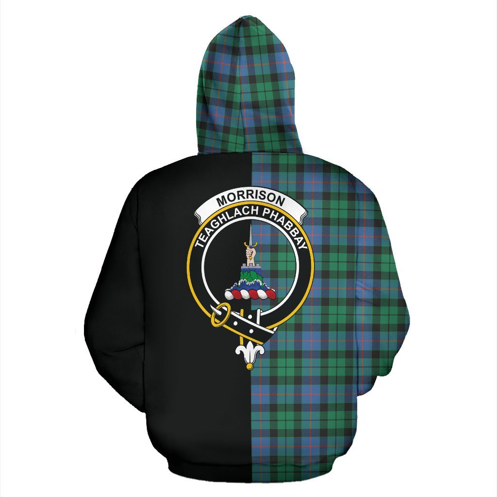 Morrison Ancient Tartan Crest Zipper Hoodie - Half Of Me Style