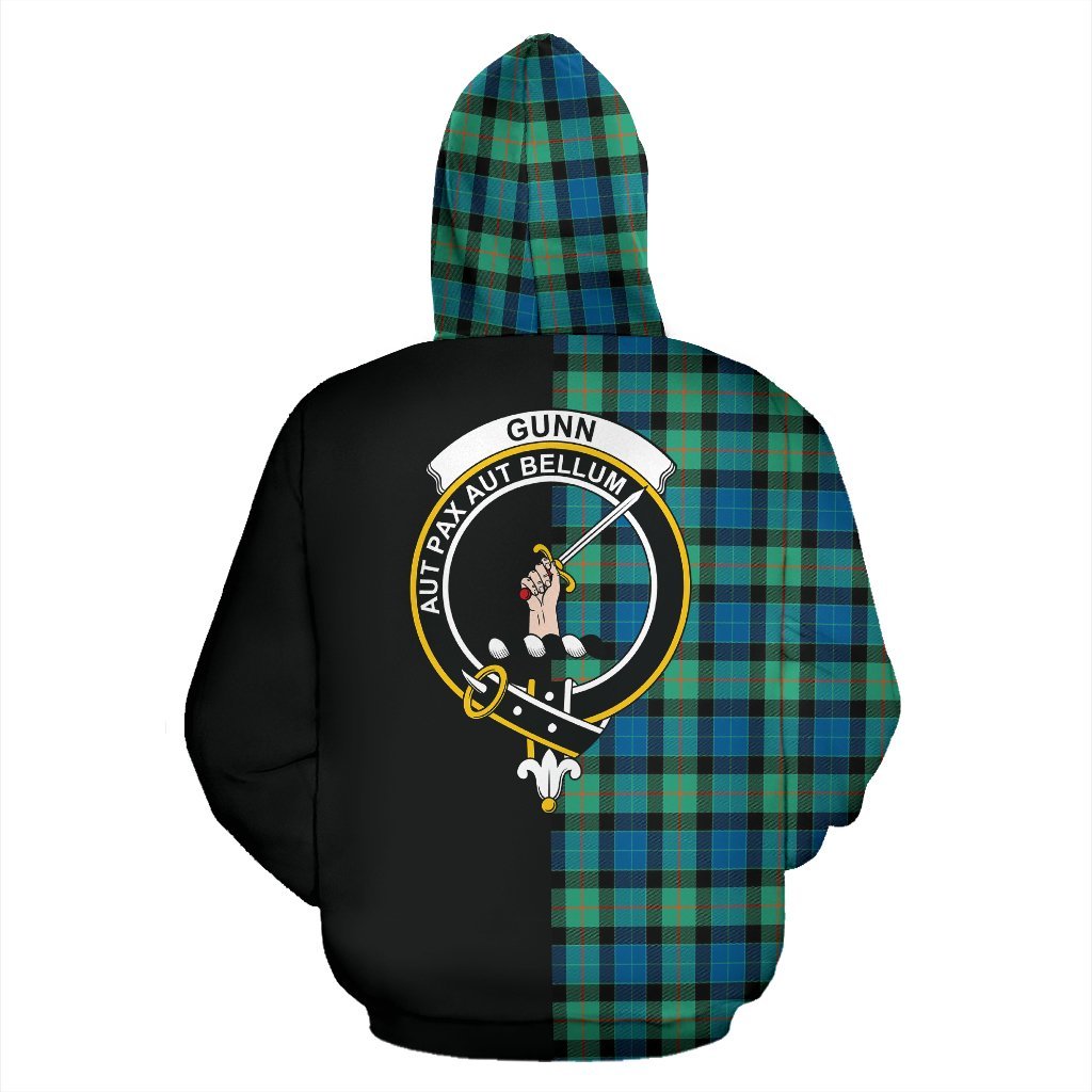 Gunn Ancient Tartan Crest Zipper Hoodie - Half Of Me Style