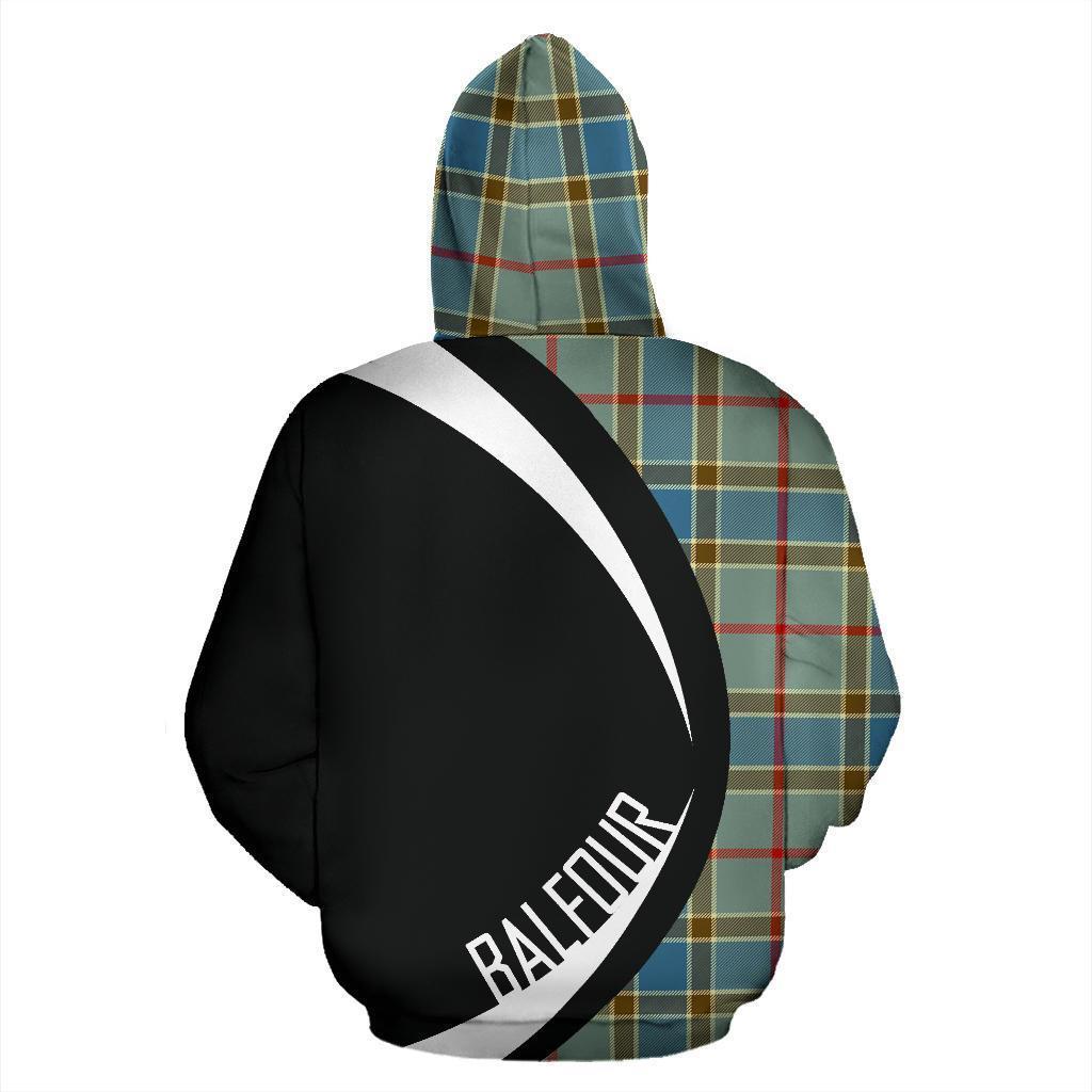 Balfour Blue Tartan Crest Hoodie - Circle Style