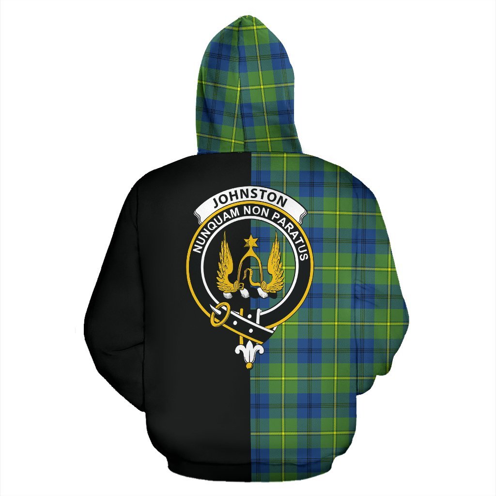 Johnston Ancient Tartan Crest Zipper Hoodie - Half Of Me Style