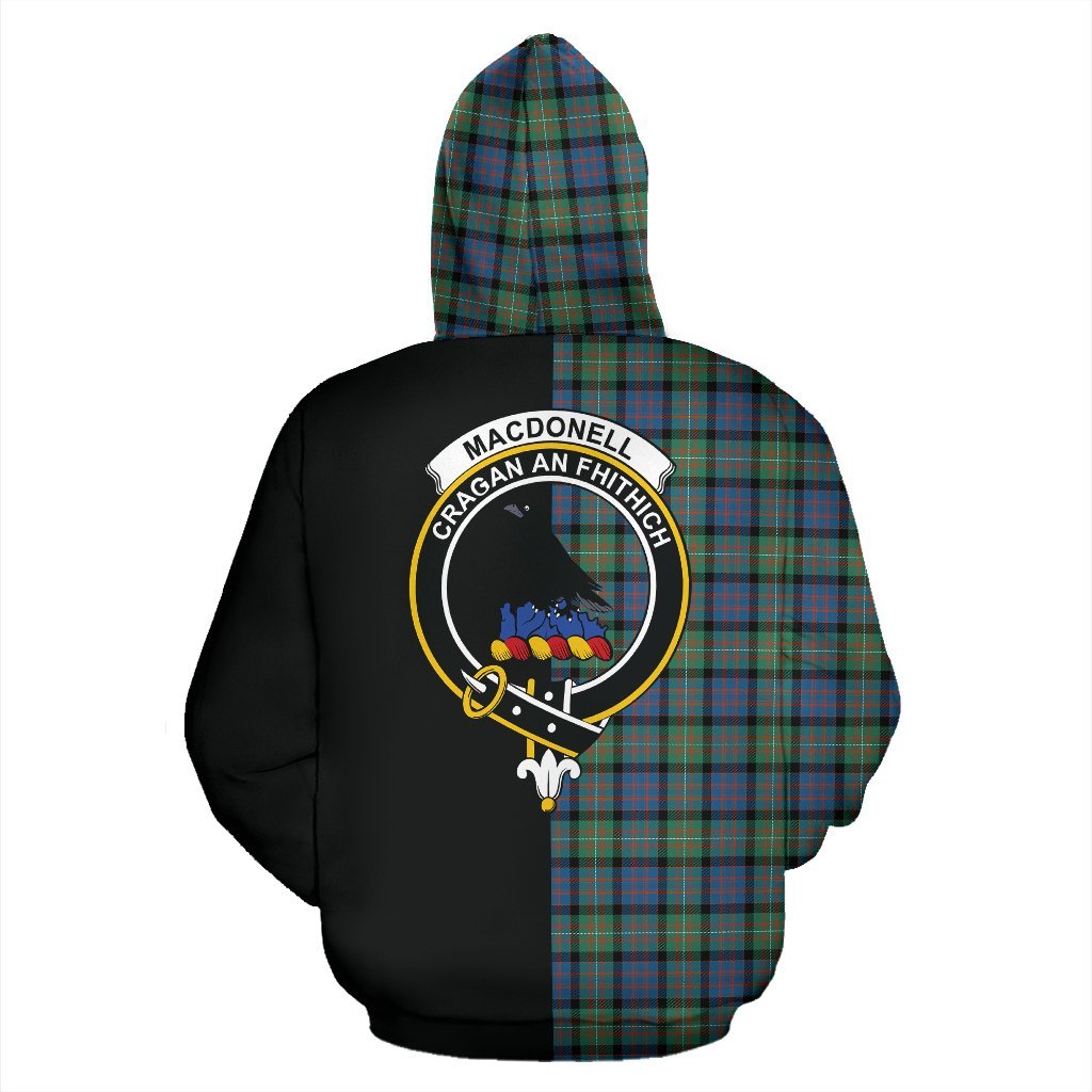 MacDonnell of Glengarry Ancient Tartan Crest Zipper Hoodie - Half Of Me Style