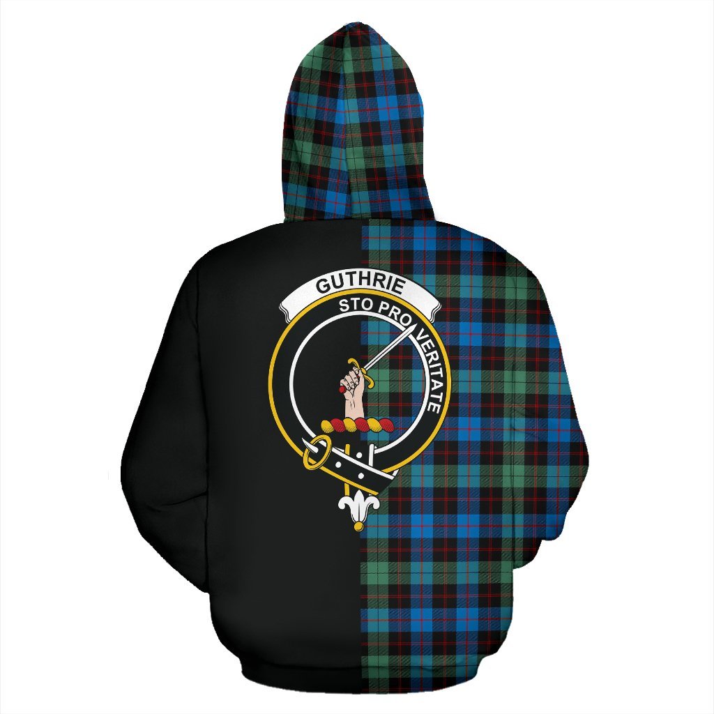 Guthrie Ancient Tartan Crest Zipper Hoodie - Half Of Me Style