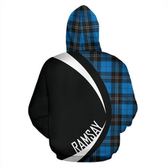 Ramsay Blue Ancient Tartan Crest Hoodie - Circle Style