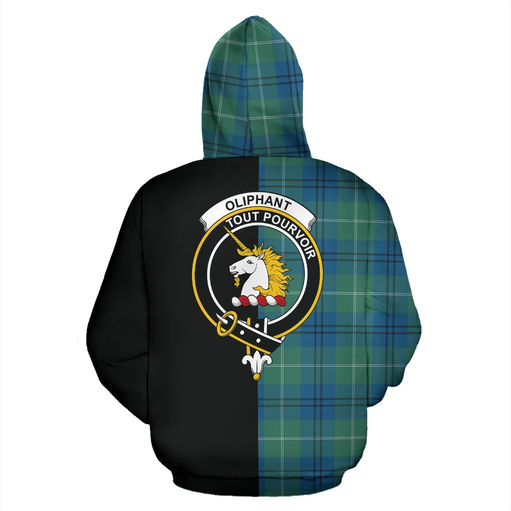 Oliphant Ancient Tartan Crest Zipper Hoodie - Half Of Me Style