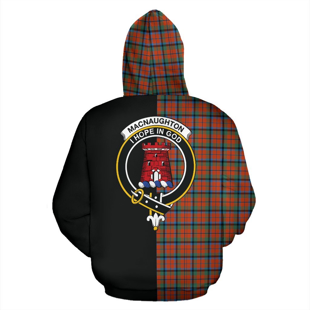 MacNaughton Ancient Tartan Crest Zipper Hoodie - Half Of Me Style