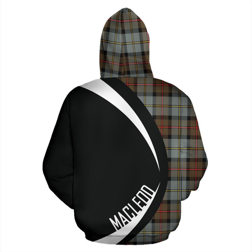 MacLeod of Harris Weathered Tartan Crest Zipper Hoodie - Circle Style