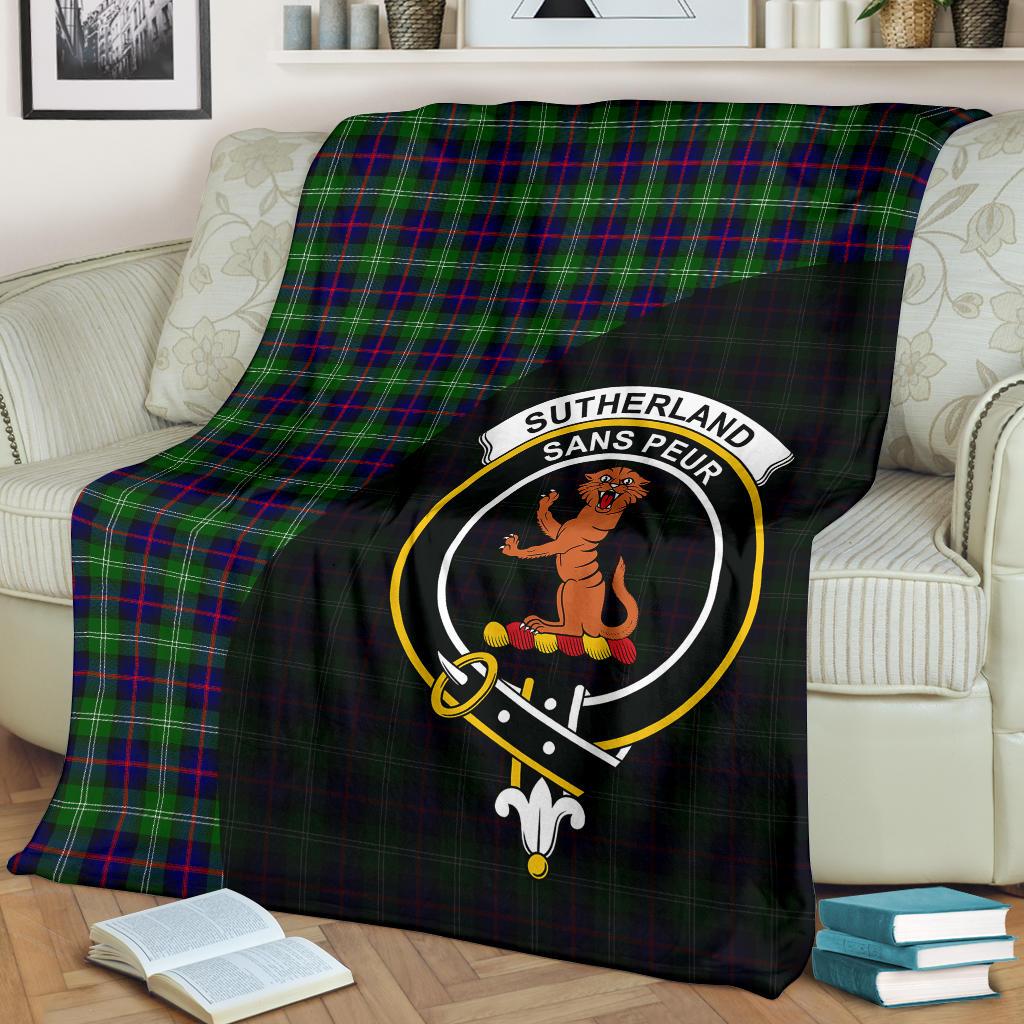 Sutherland Modern Tartan Crest Blanket Wave Style