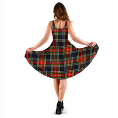 Stewart Black Tartan Midi Dress