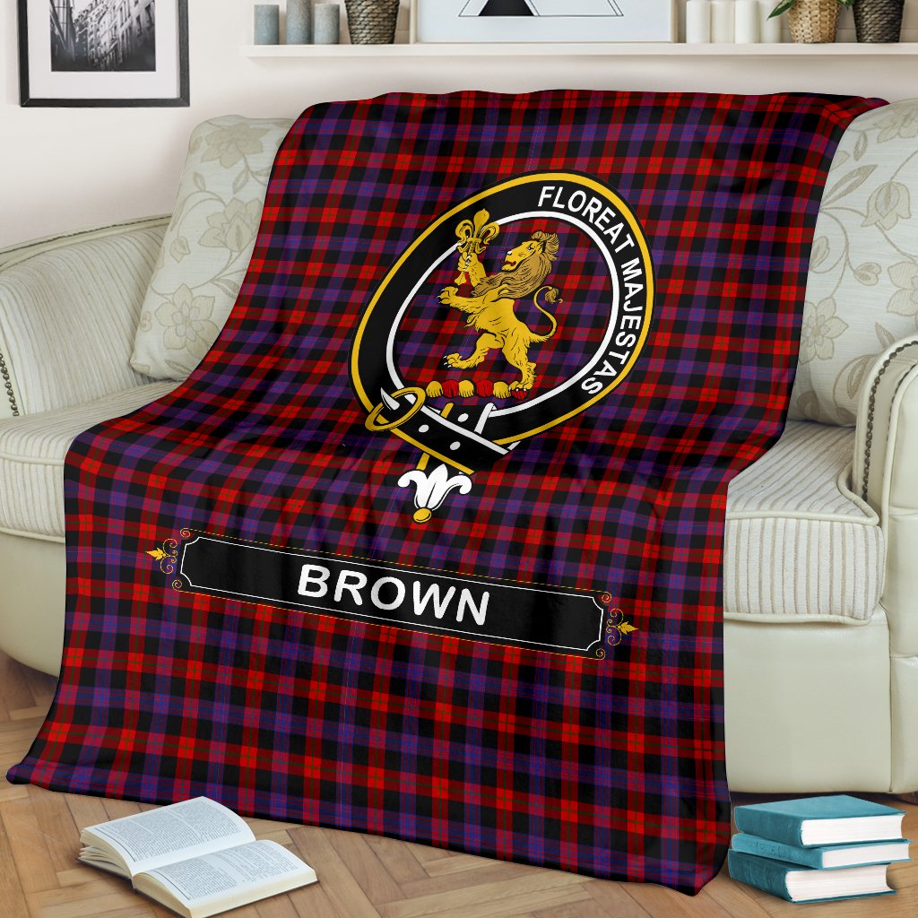 Broun Family Tartan Crest Blankets