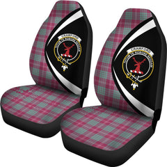 Crawford Ancient Tartan Crest Circle Style Car Seat Cover