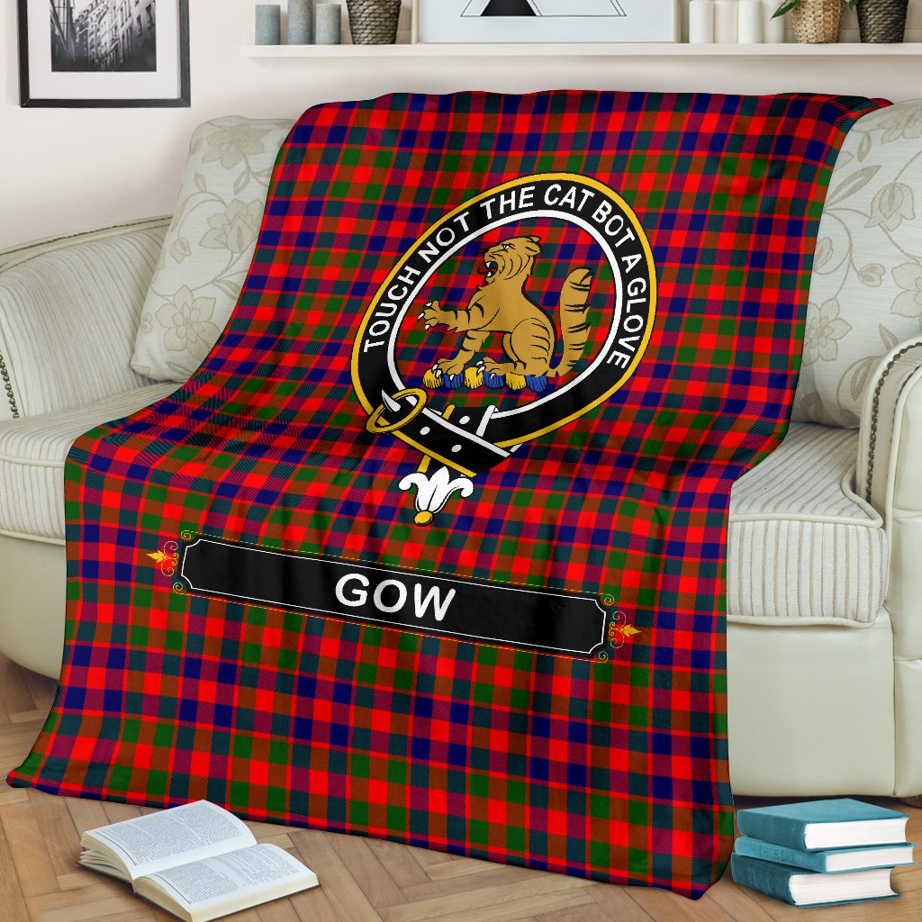 Gow (or McGouan) Tartan Crest Blankets