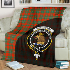 MacGregor Ancient Tartan Crest Blanket Wave Style
