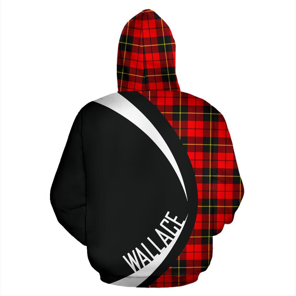 Wallace Hunting - Red Tartan Crest Hoodie - Circle Style