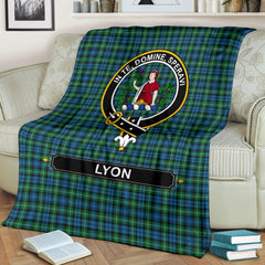 Lyon Family Tartan Crest Blanket - 3 Sizes