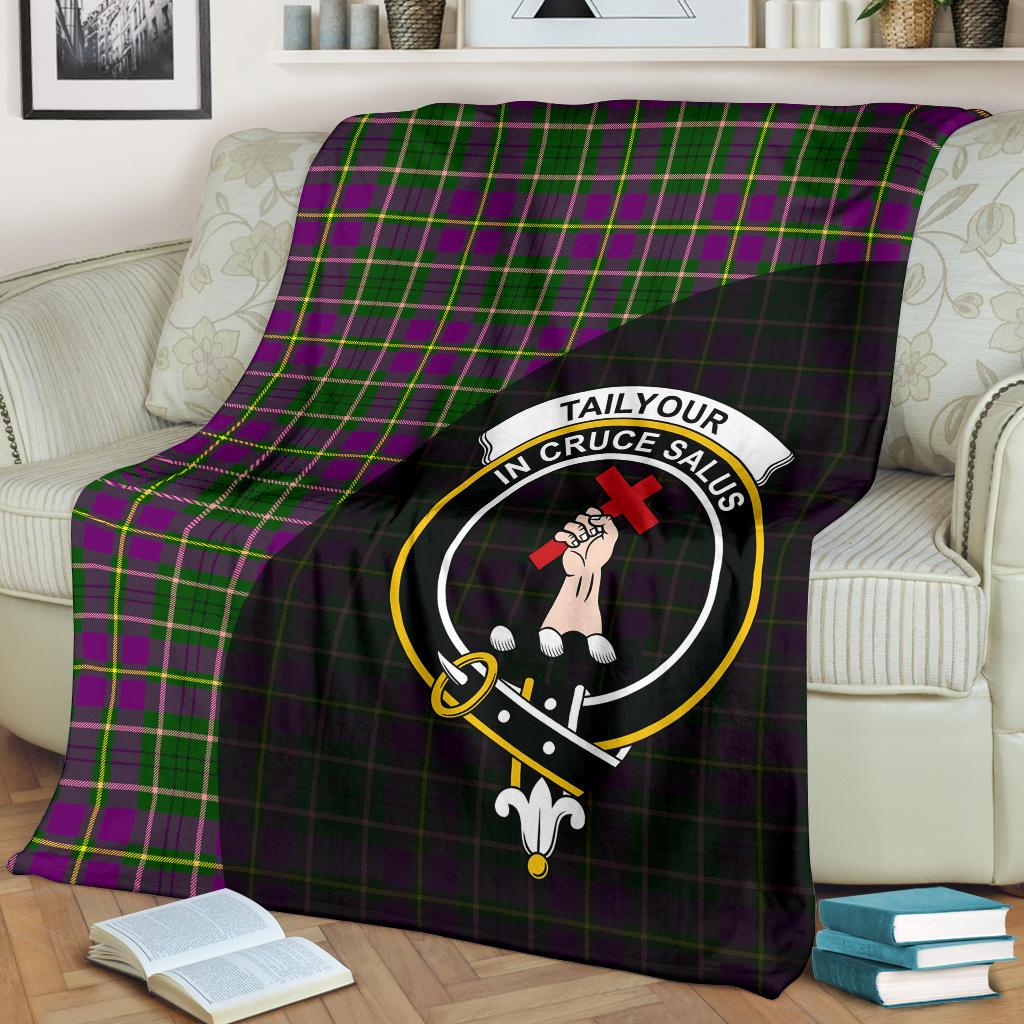 Taylor (Tailyour) Tartan Crest Wave Blanket - 3 Sizes
