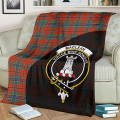 MacLean of Duart Ancient Tartan Crest Blanket Wave Style