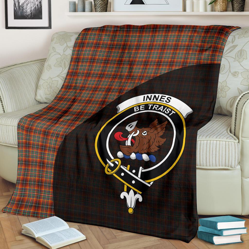 Innes Ancient Tartan Crest Blanket Wave Style