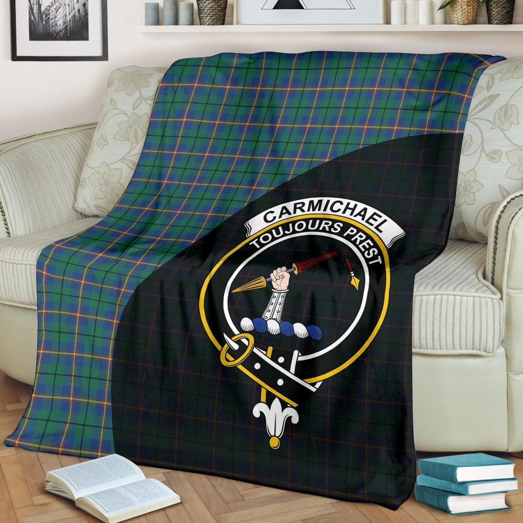 Carmichael Ancient Tartan Crest Blanket Wave Style