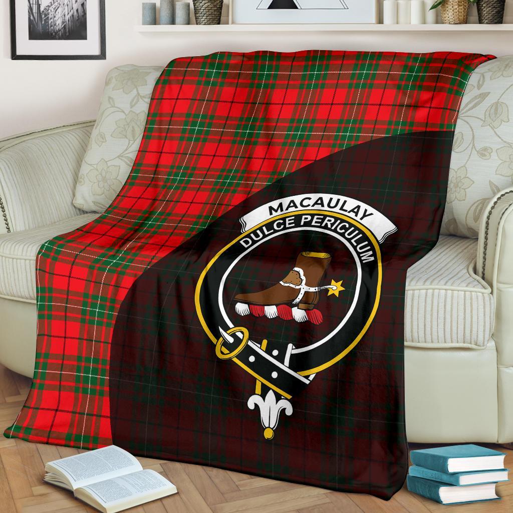 MacAulay Modern Tartan Crest Blanket Wave Style