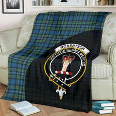 Robertson Hunting Ancient Tartan Crest Blanket Wave Style