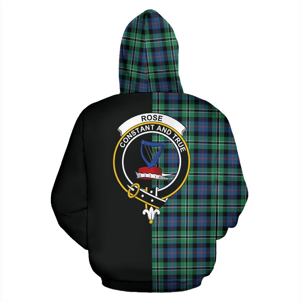 Rose Hunting Ancient Tartan Crest Zipper Hoodie - Half Of Me Style