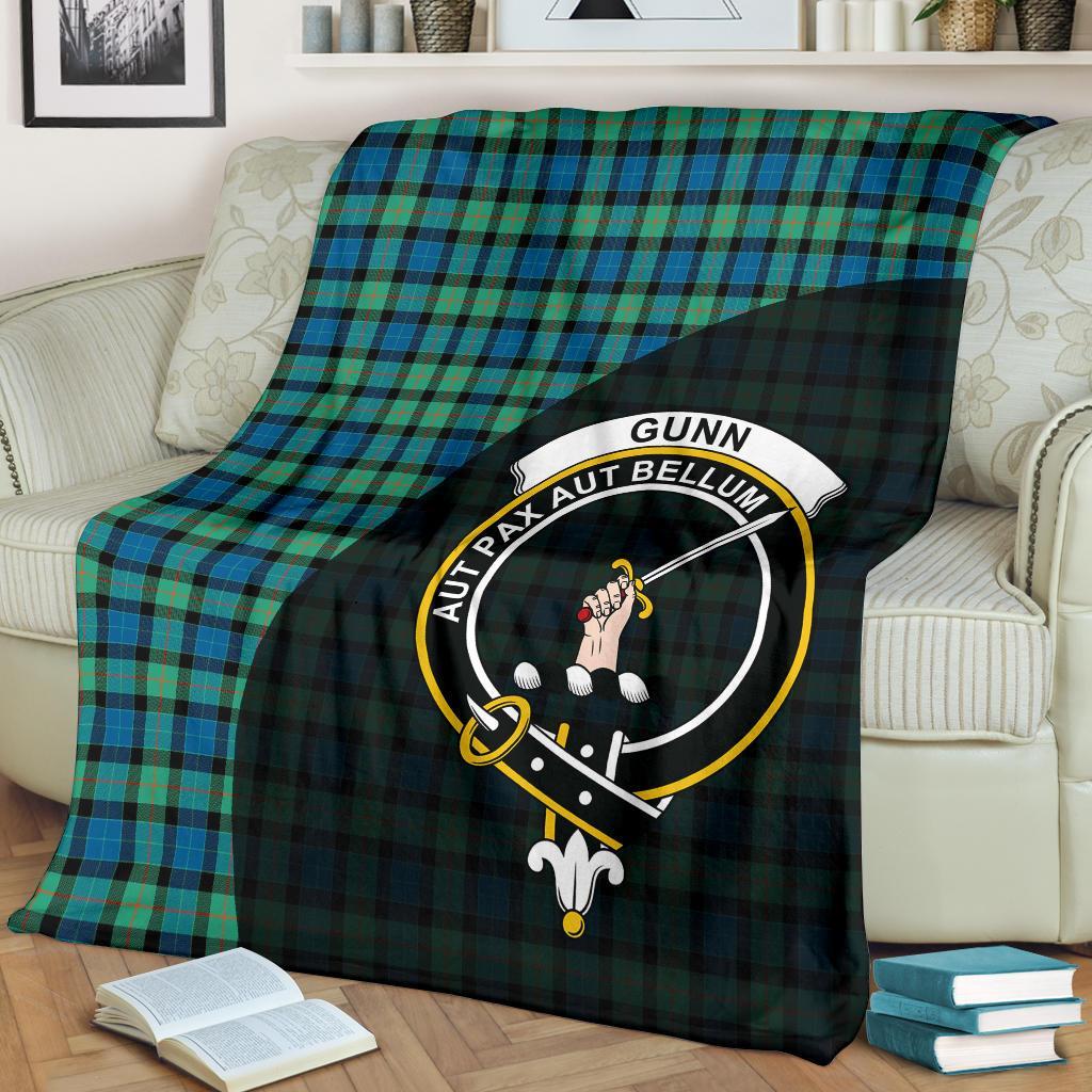 Gunn Ancient Tartan Crest Blanket Wave Style