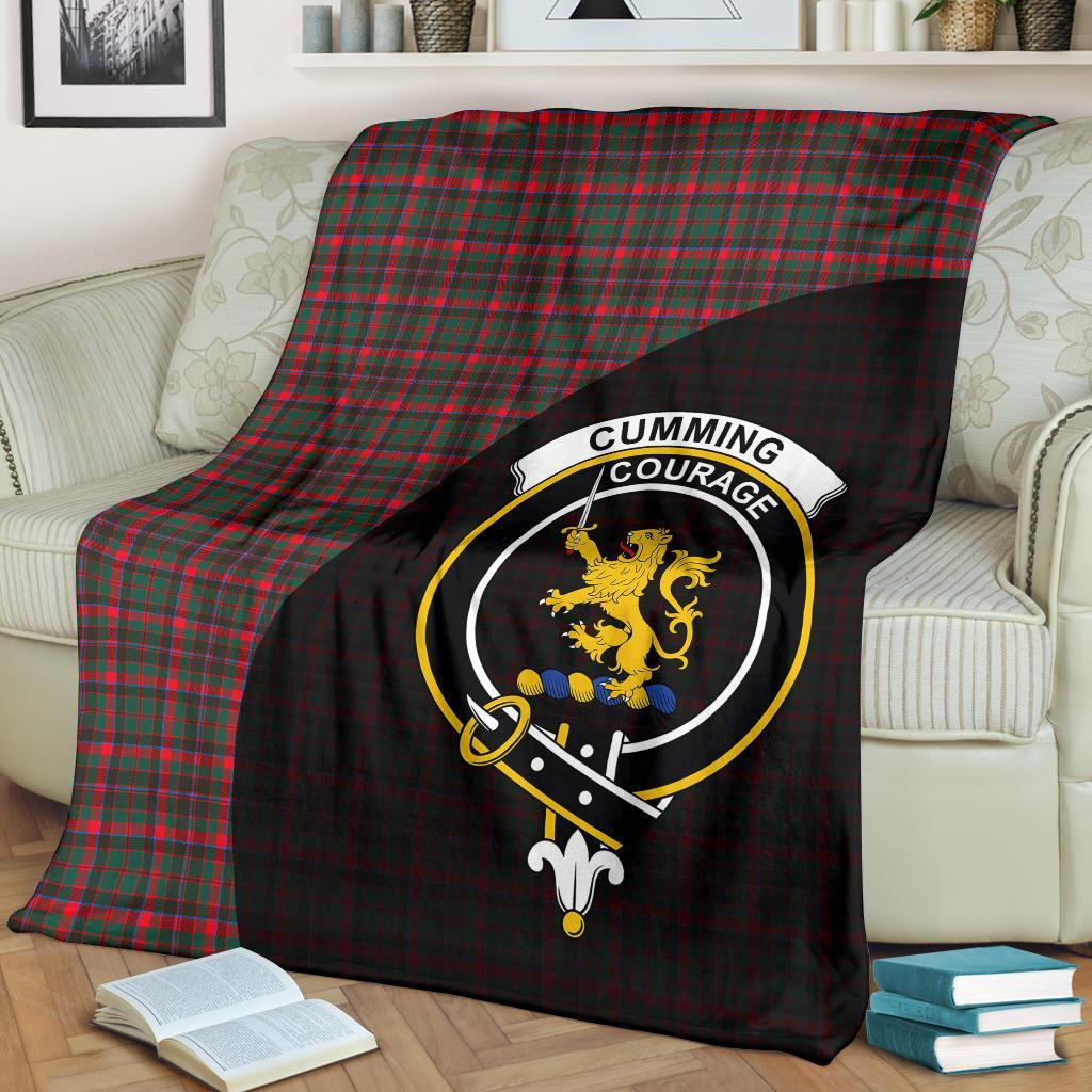 Cumming Hunting Modern Tartan Crest Blanket Wave Style