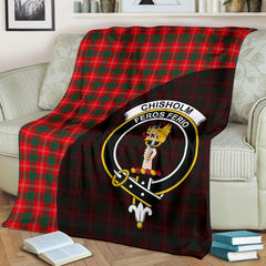 Chisholm Modern Tartan Crest Blanket Wave Style