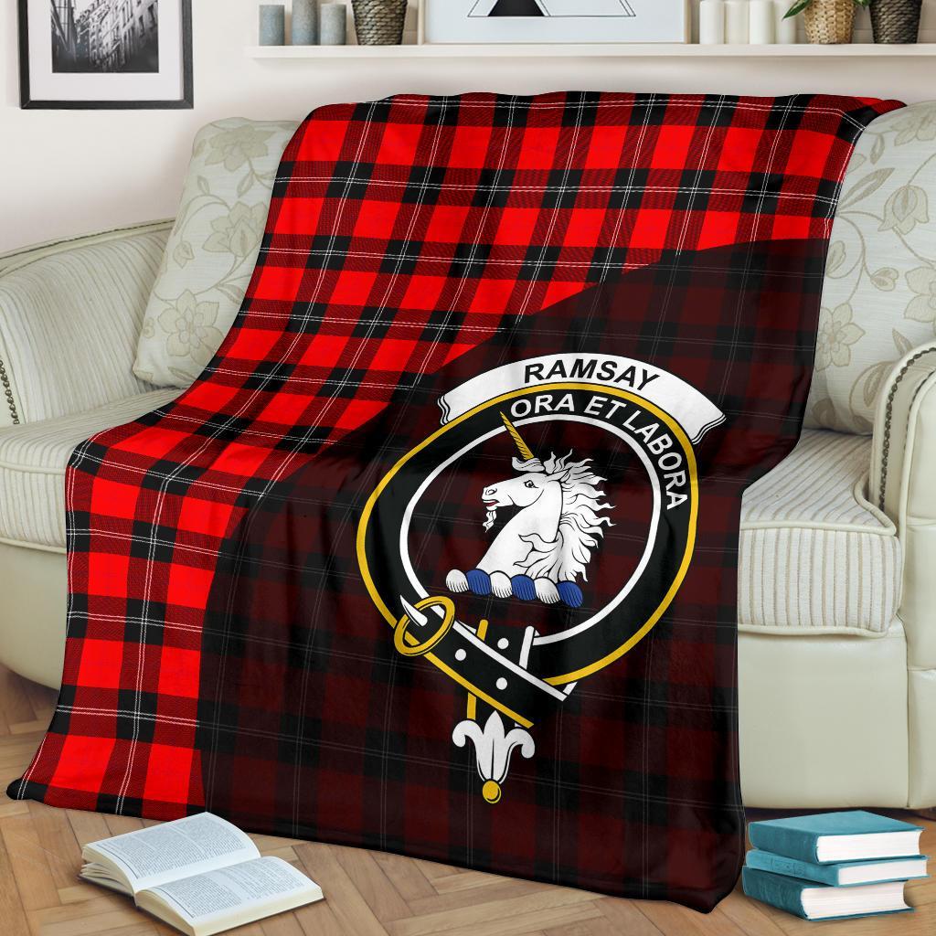 Ramsay Modern Tartan Crest Blanket Wave Style