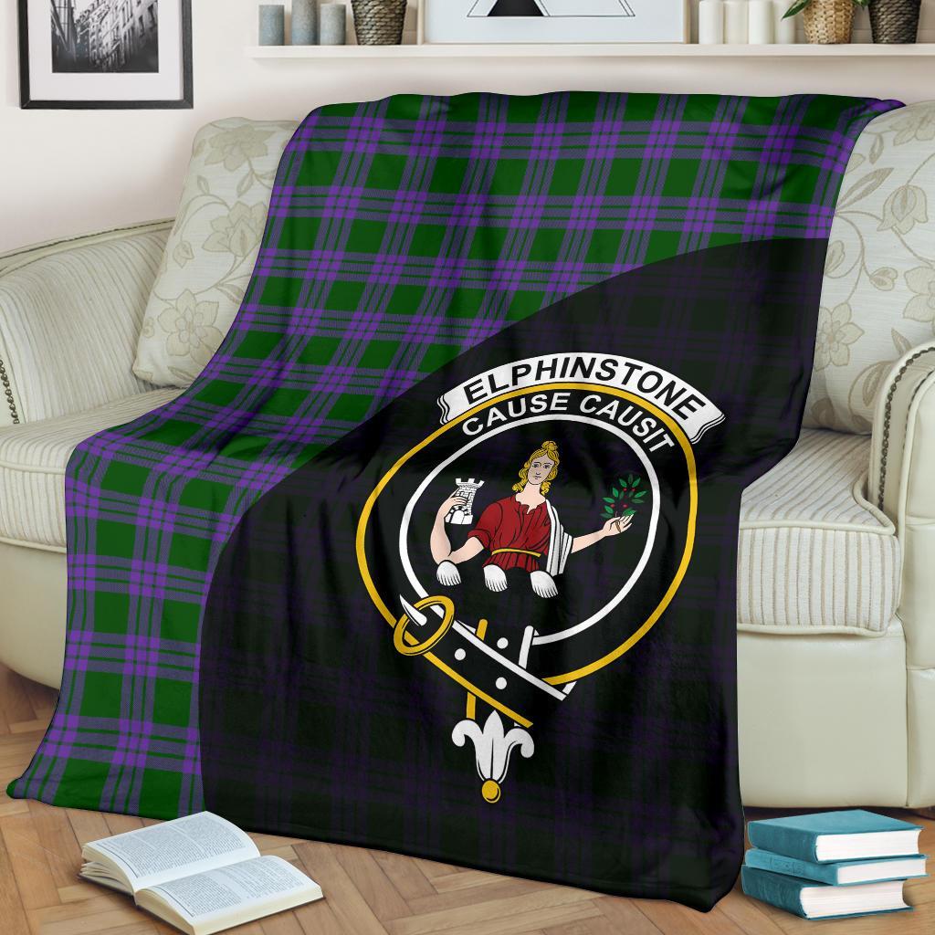 Elphinstone Tartan Crest Blanket Wave Style