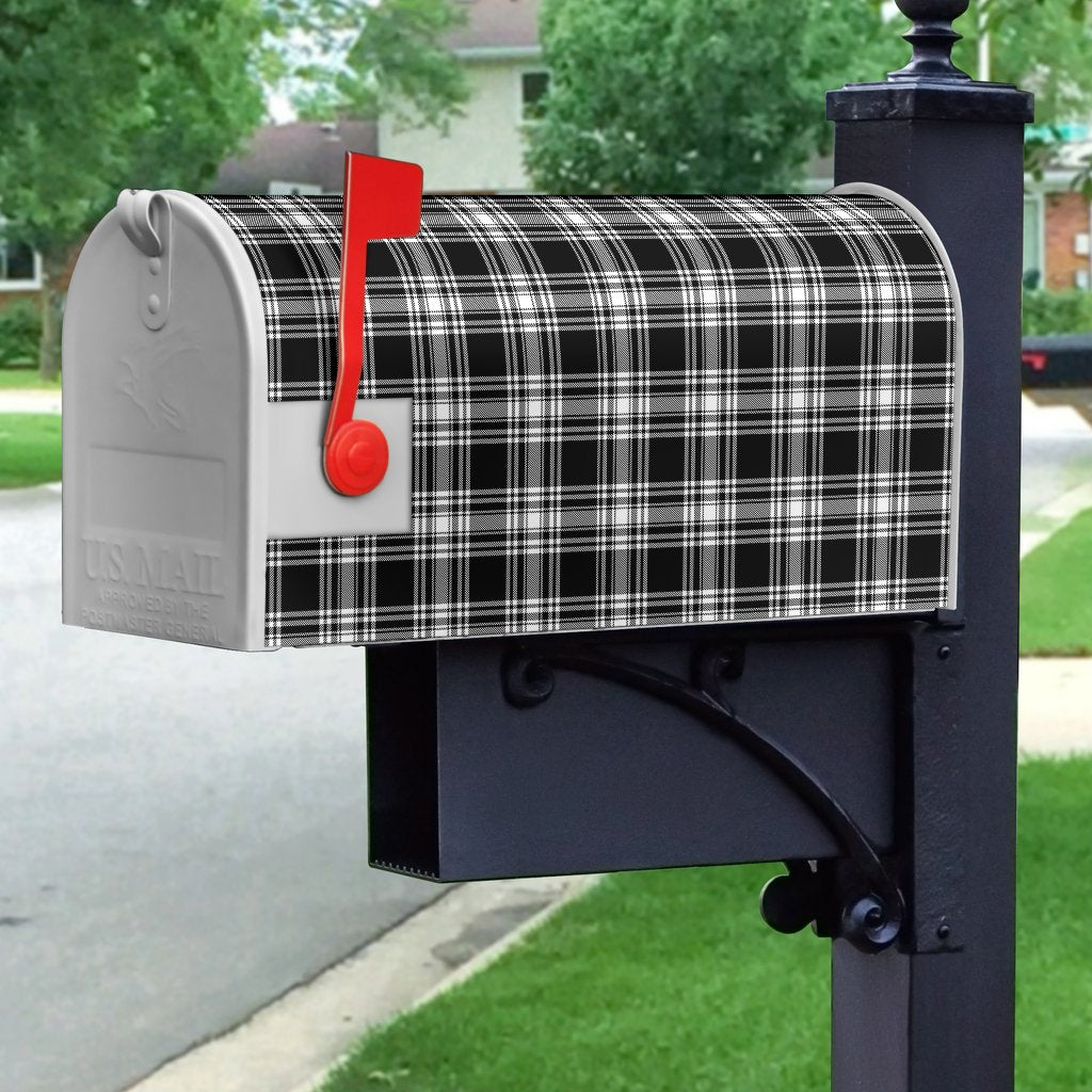 Menzies Black & White Modern Tartan Mailbox
