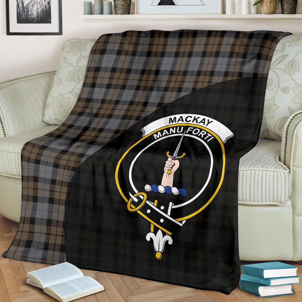 MacKay Weathered Tartan Crest Blanket Wave Style