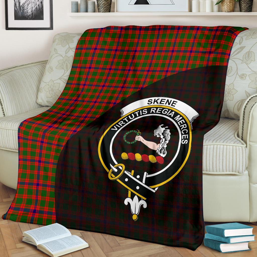 Skene Modern Tartan Crest Blanket Wave Style