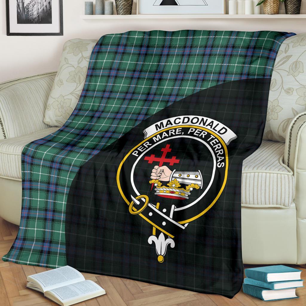 MacDonald of the Isles Hunting Ancient Tartan Crest Blanket Wave Style