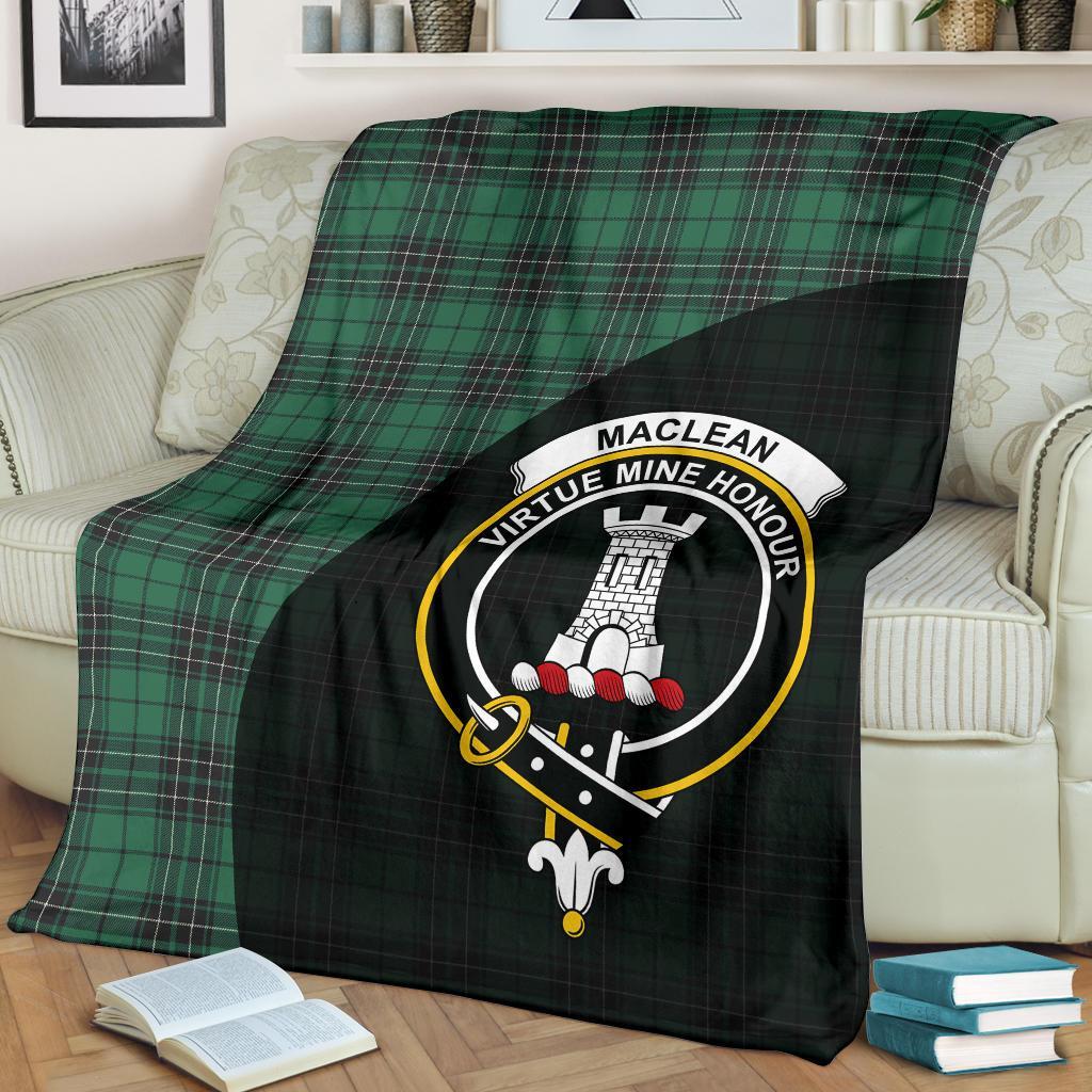 MacLean Hunting Ancient Tartan Crest Blanket Wave Style
