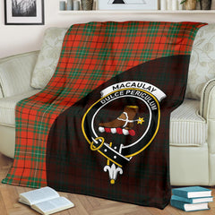 MacAulay Ancient Tartan Crest Blanket Wave Style