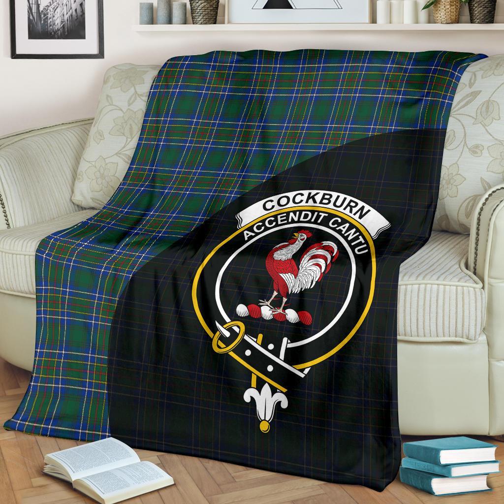 Cockburn Ancient Tartan Crest Blanket Wave Style