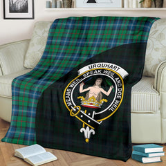 Urquhart Ancient Tartan Crest Blanket Wave Style