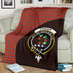 Fraser Weathered Tartan Crest Blanket Wave Style