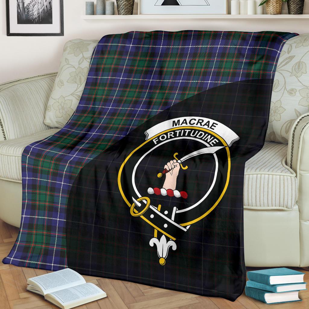 MacRae Hunting Modern Tartan Crest Blanket Wave Style