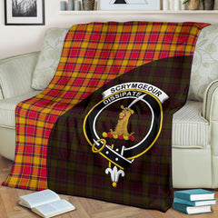 Scrymgeour Tartan Crest Blanket Wave Style