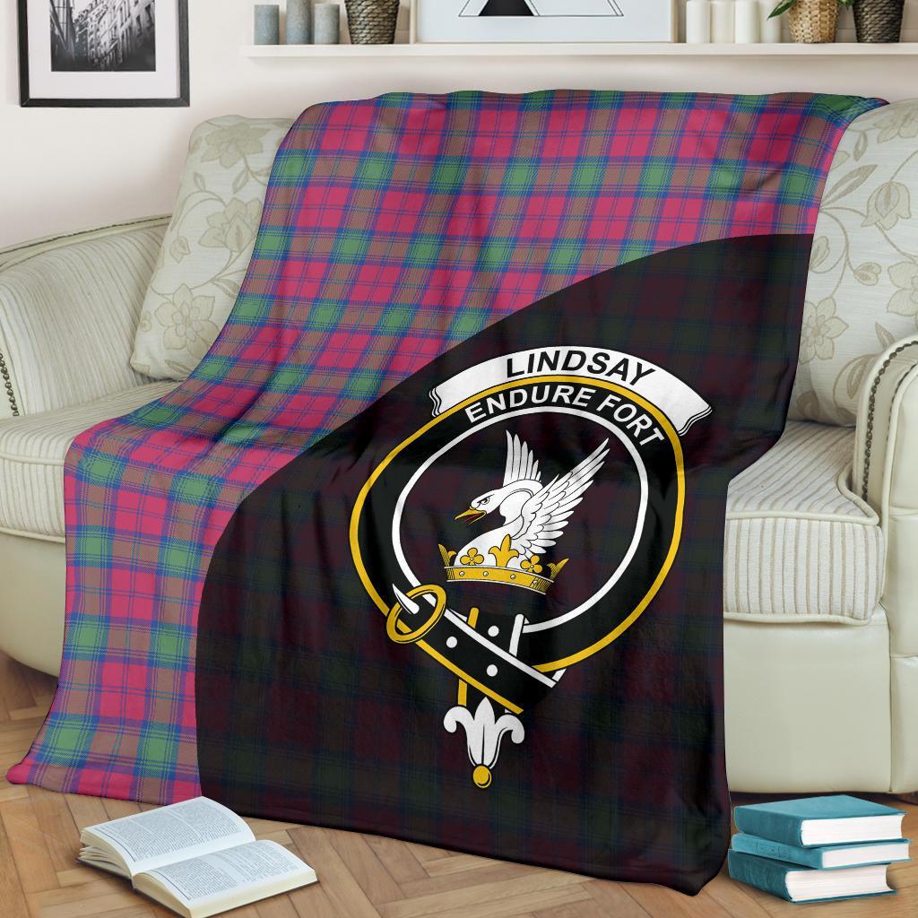 Lindsay Ancient Tartan Crest Blanket Wave Style