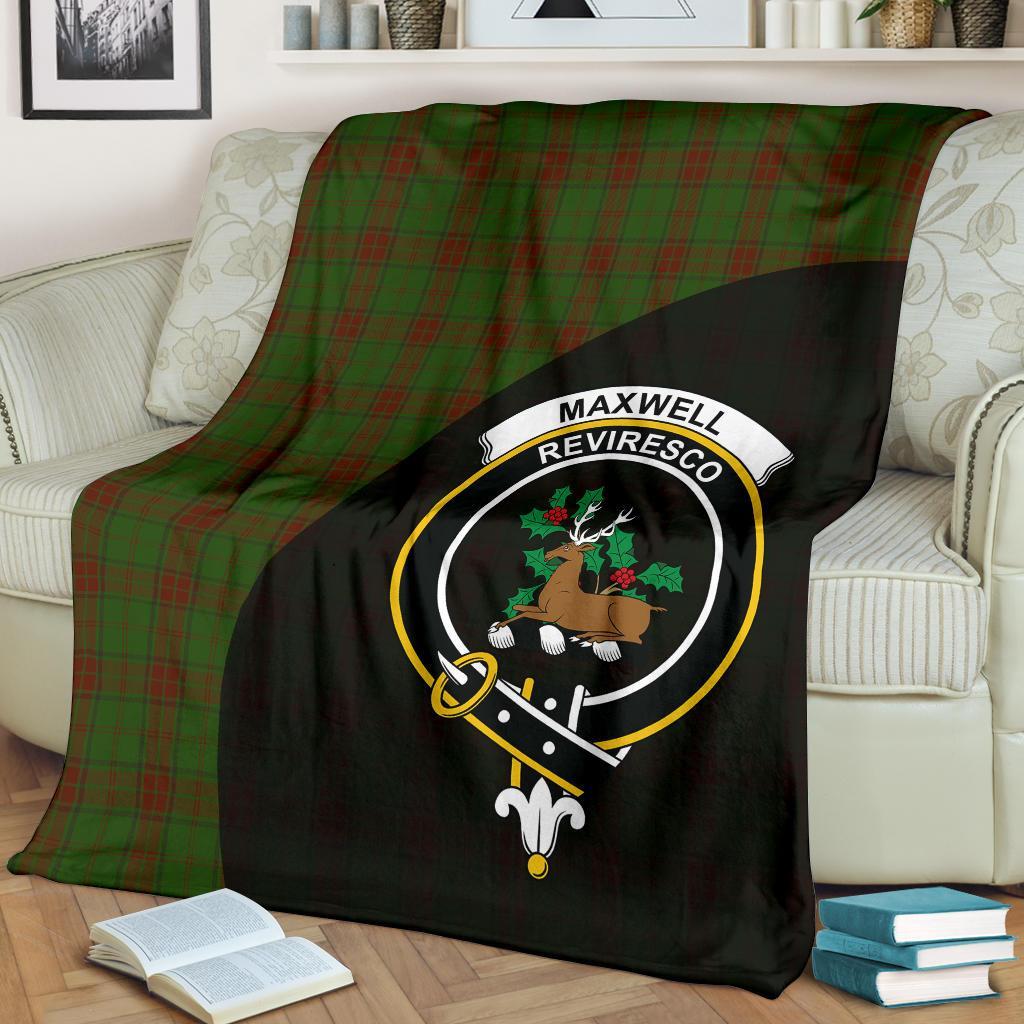 Maxwell Hunting Tartan Crest Blanket Wave Style