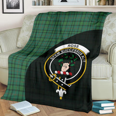 Ross Hunting Ancient Tartan Crest Blanket Wave Style