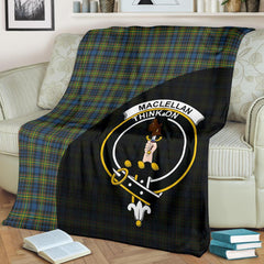 MacLellan Ancient Tartan Crest Blanket Wave Style