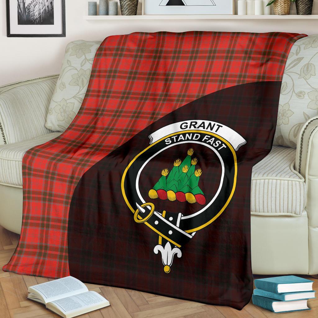 Grant Weathered Tartan Crest Blanket Wave Style